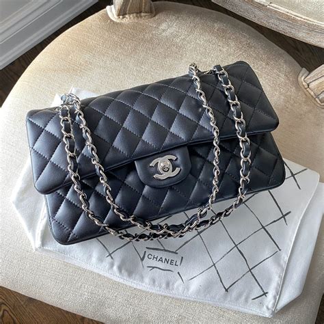 chanel bag with silver hardware|chanel bag black and silver.